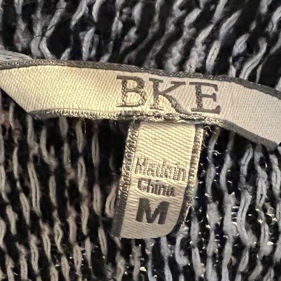 BKE Women's Knit Open Front Cardigan Sweater Striped Asymmetrical Hem Medium - Picture 6 of 7